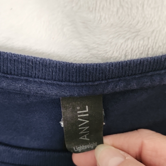 Anvil navy blue short sleeve t-shirt - size L. "Life is better with chickens" - Picture 4 of 10